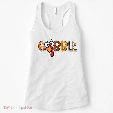 Gobble Thanksgiving Turkey Face Funny Cute Gift Women's Tank Top