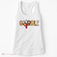 Gobble Thanksgiving Turkey Face Funny Cute Gift Women's Tank Top thumb 0