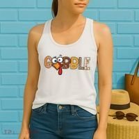 Gobble Thanksgiving Turkey Face Funny Cute Gift Women's Tank Top thumb 2