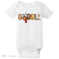 Gobble Thanksgiving Turkey Face Funny Cute Gift Baby Bodysuit thumb 0