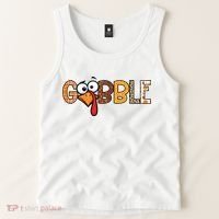 Gobble Thanksgiving Turkey Face Funny Cute Gift Tank Top thumb 2