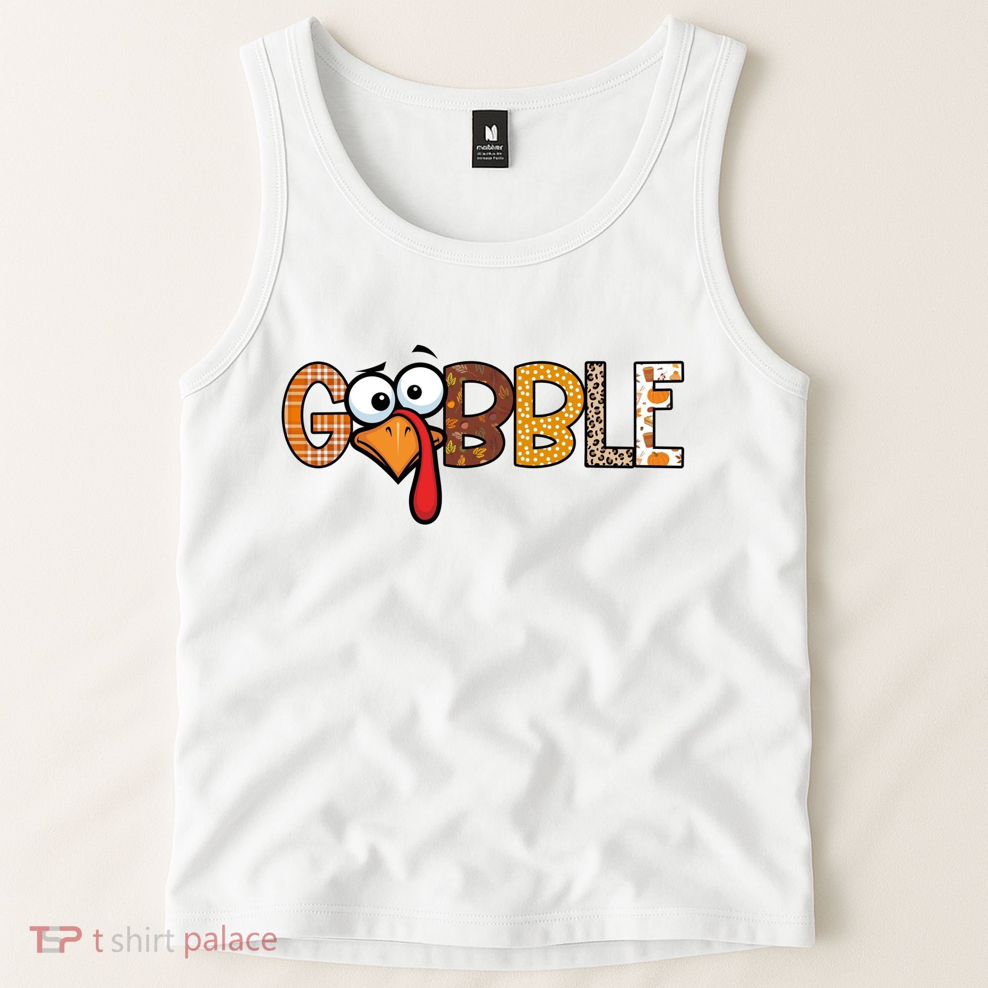 Gobble Thanksgiving Turkey Face Funny Cute Gift Tank Top