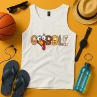 Gobble Thanksgiving Turkey Face Funny Cute Gift Tank Top thumb 4