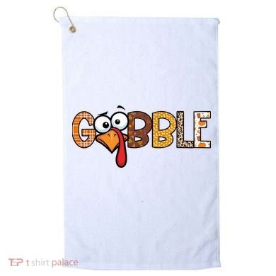 Gobble Thanksgiving Turkey Face Funny Cute Gift Golf Towel