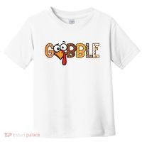 Gobble Thanksgiving Turkey Face Funny Cute Gift Toddler T-Shirt thumb 0
