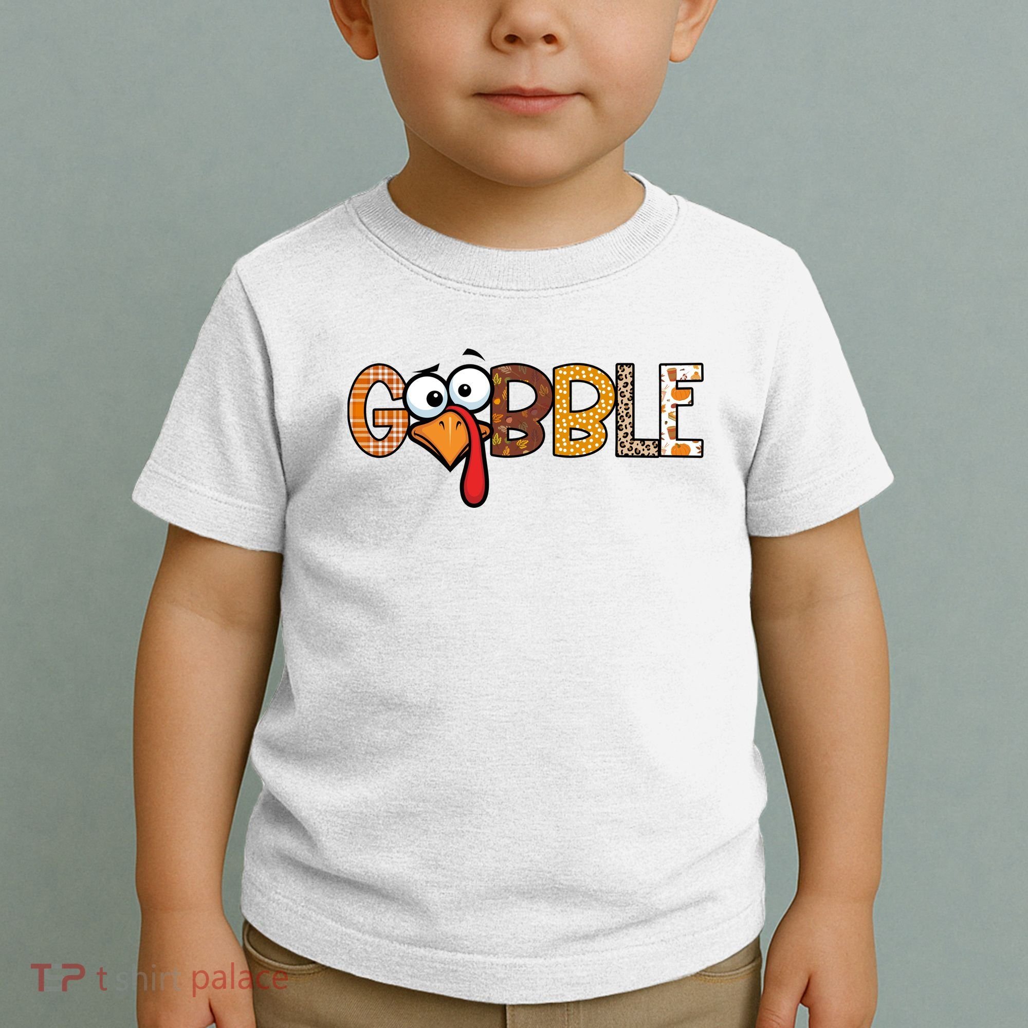 Gobble Thanksgiving Turkey Face Funny Cute Gift Toddler T-Shirt