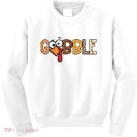 Gobble Thanksgiving Turkey Face Funny Cute Gift Kids Sweatshirt thumb 0