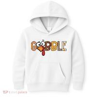 Gobble Thanksgiving Turkey Face Funny Cute Gift Kids Hoodie thumb 0