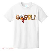 Gobble Thanksgiving Turkey Face Funny Cute Gift Kids T-Shirt thumb 0
