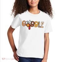 Gobble Thanksgiving Turkey Face Funny Cute Gift Kids T-Shirt thumb 2
