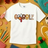 Gobble Thanksgiving Turkey Face Funny Cute Gift Kids T-Shirt thumb 3