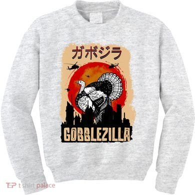 Gobblezilla Turkey Thanksgiving Kids Sweatshirt