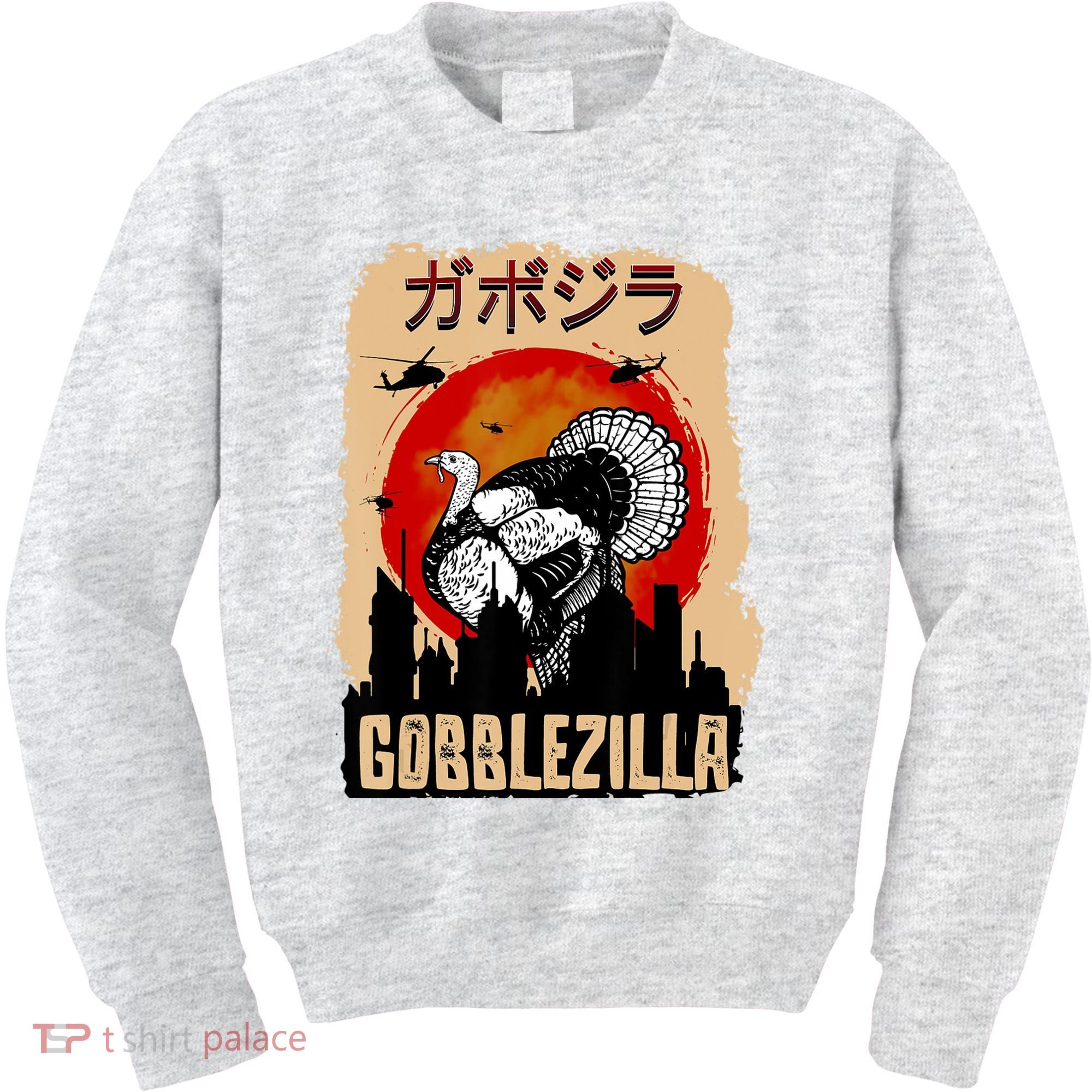 Gobblezilla Turkey Thanksgiving Kids Sweatshirt