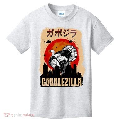 Gobblezilla Turkey Thanksgiving Kids T-Shirt