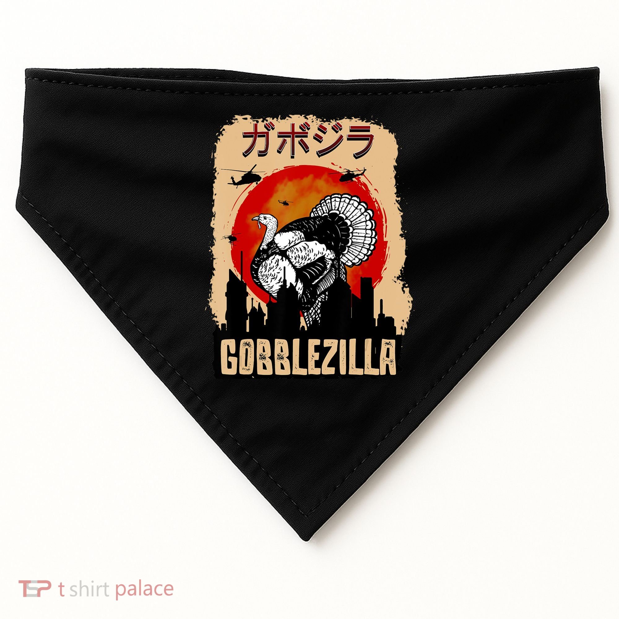 Gobblezilla Turkey Thanksgiving USA-Made Doggie Bandana