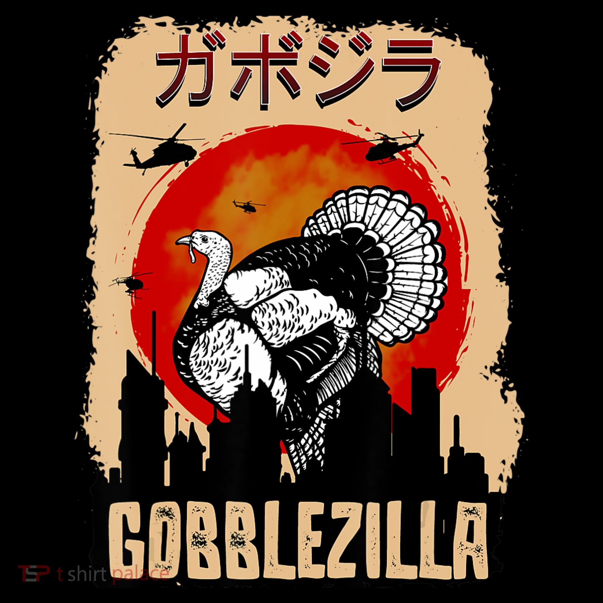 Gobblezilla Turkey Thanksgiving USA-Made Doggie Bandana