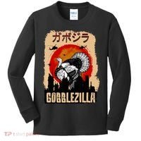 Gobblezilla Turkey Thanksgiving Kids Long Sleeve Shirt thumb 0
