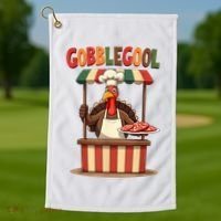 Gobblegool Turkey Thanksgiving Golf Towel thumb 1