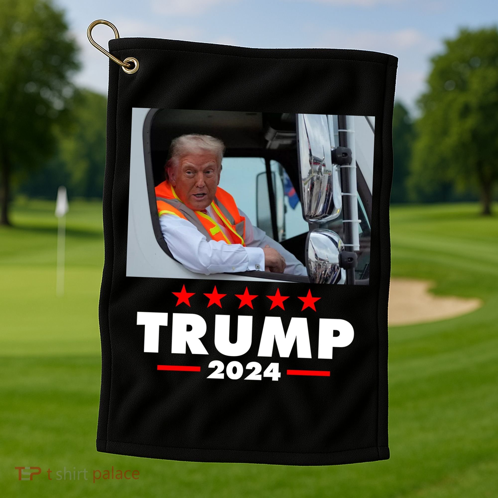 Garbage Truck Trump 2024 Golf Towel