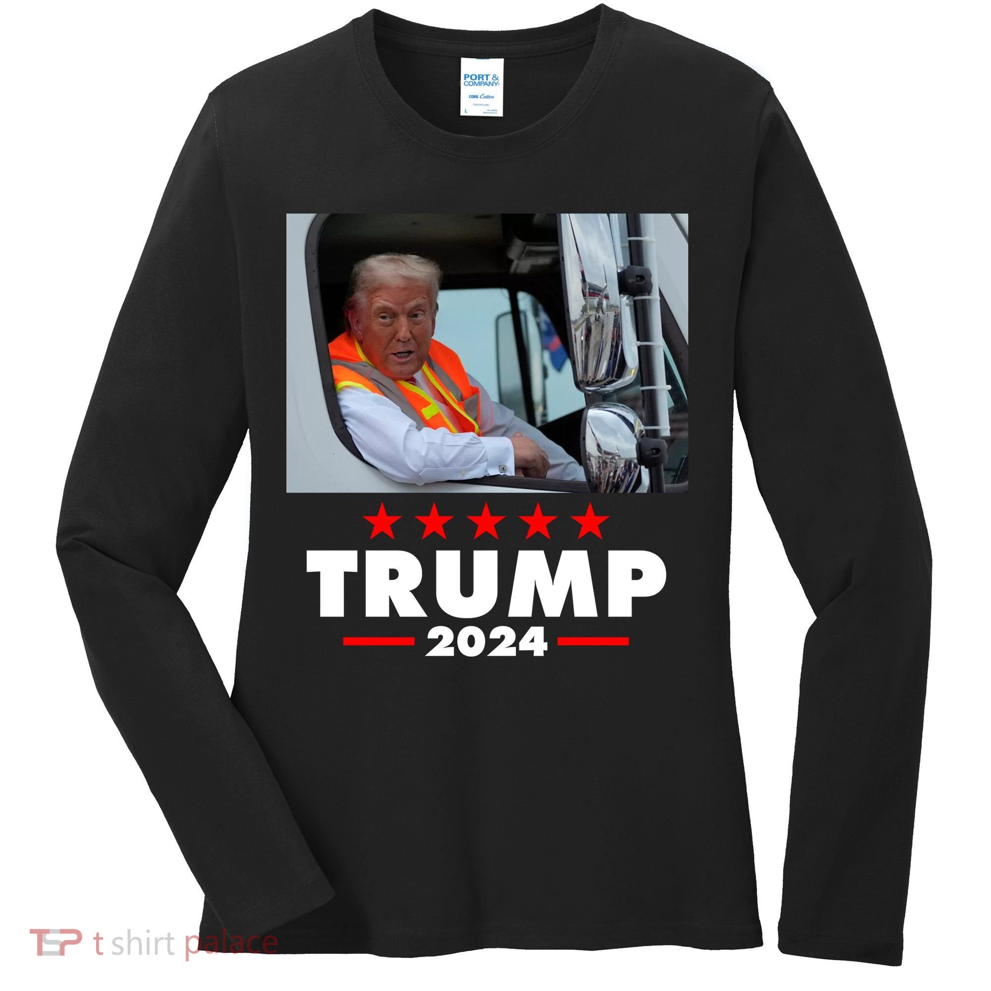Garbage Truck Trump 2024 Women's Long Sleeve Shirt