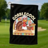Gobblegool Turkey Thanksgiving Golf Towel thumb 1