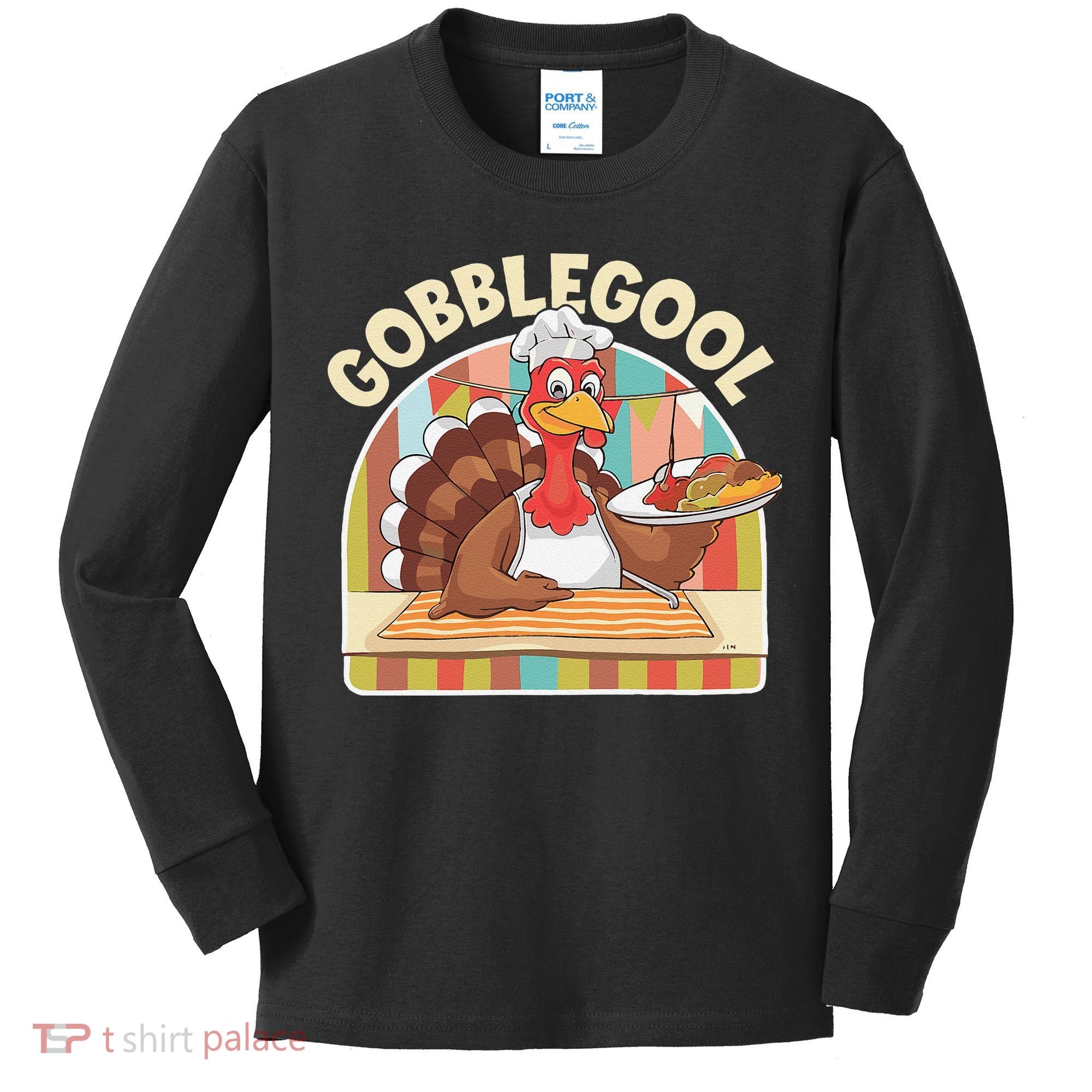 Gobblegool Turkey Thanksgiving Kids Long Sleeve Shirt