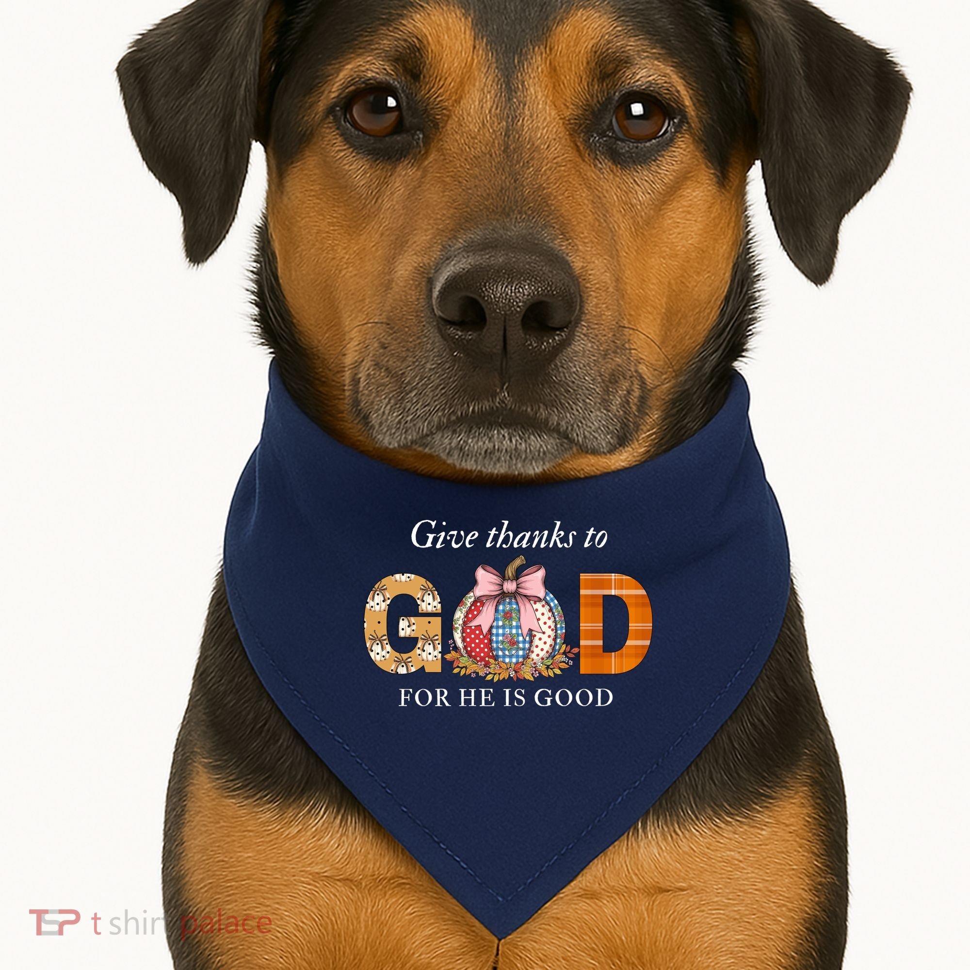 Give Thanks To God For He Is Good USA-Made Doggie Bandana