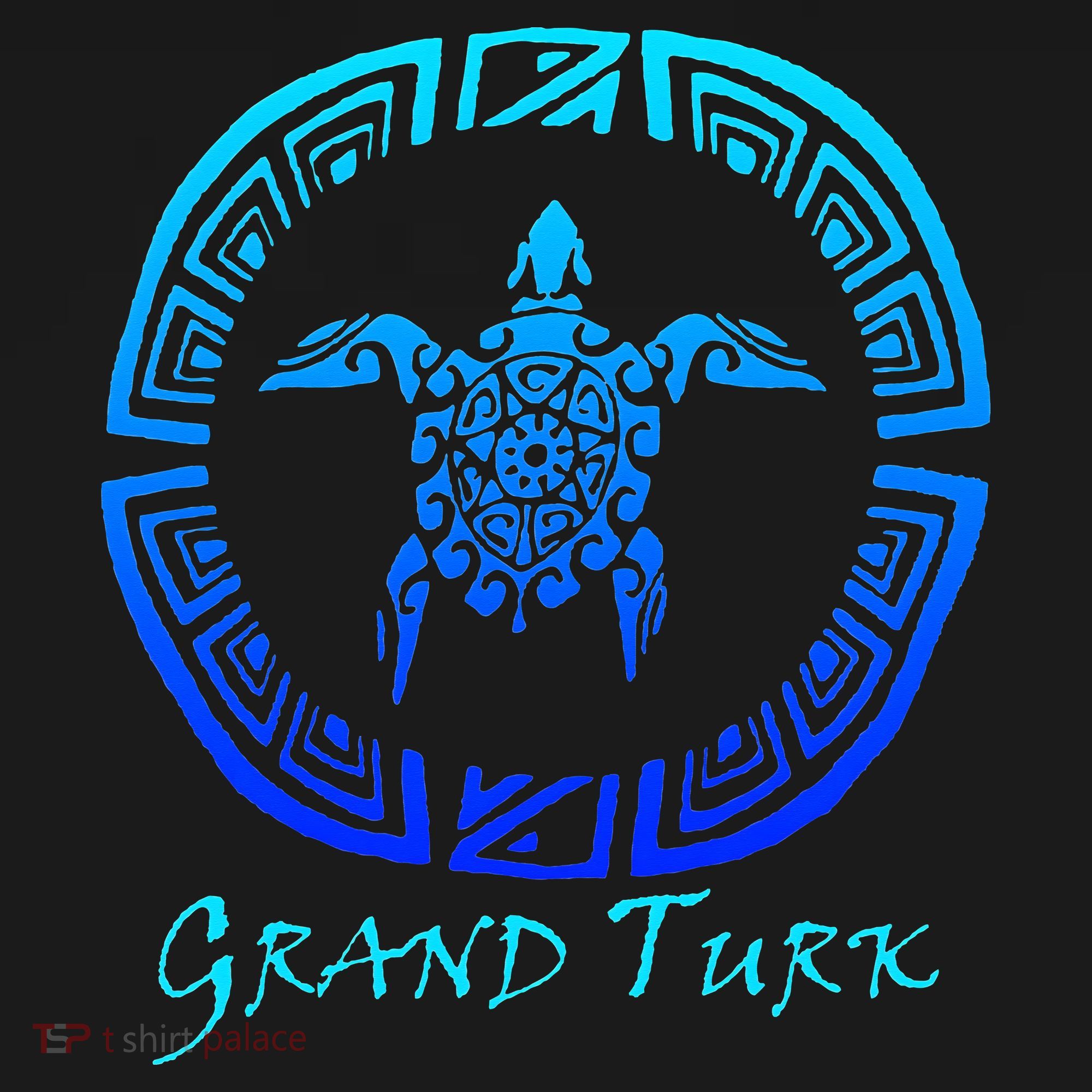 Grand Turk, Turks & Caicos Vintage Tribal Turtle Vacation T-Shirt