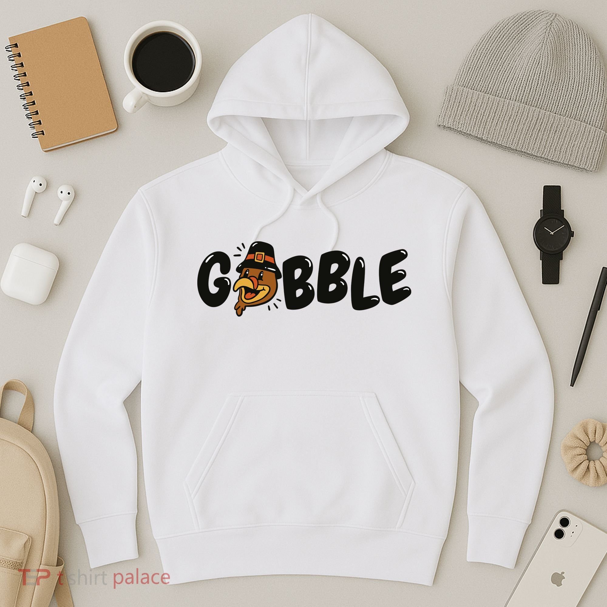 Gobble Turkey Thanksgiving Holiday Cute Hoodie