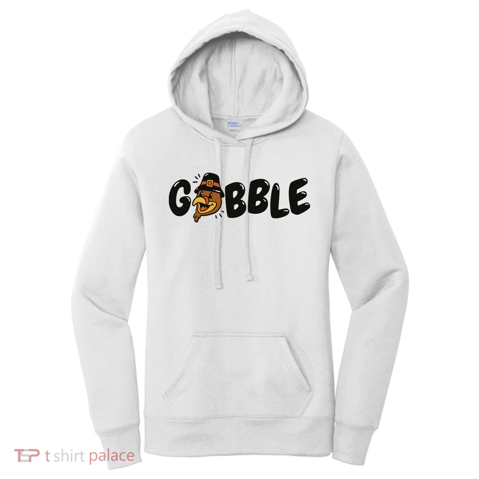 Gobble Turkey Thanksgiving Holiday Cute Women's Hoodie
