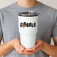 Gobble Turkey Thanksgiving Holiday Cute Tumbler thumb 2