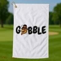 Gobble Turkey Thanksgiving Holiday Cute Golf Towel thumb 1