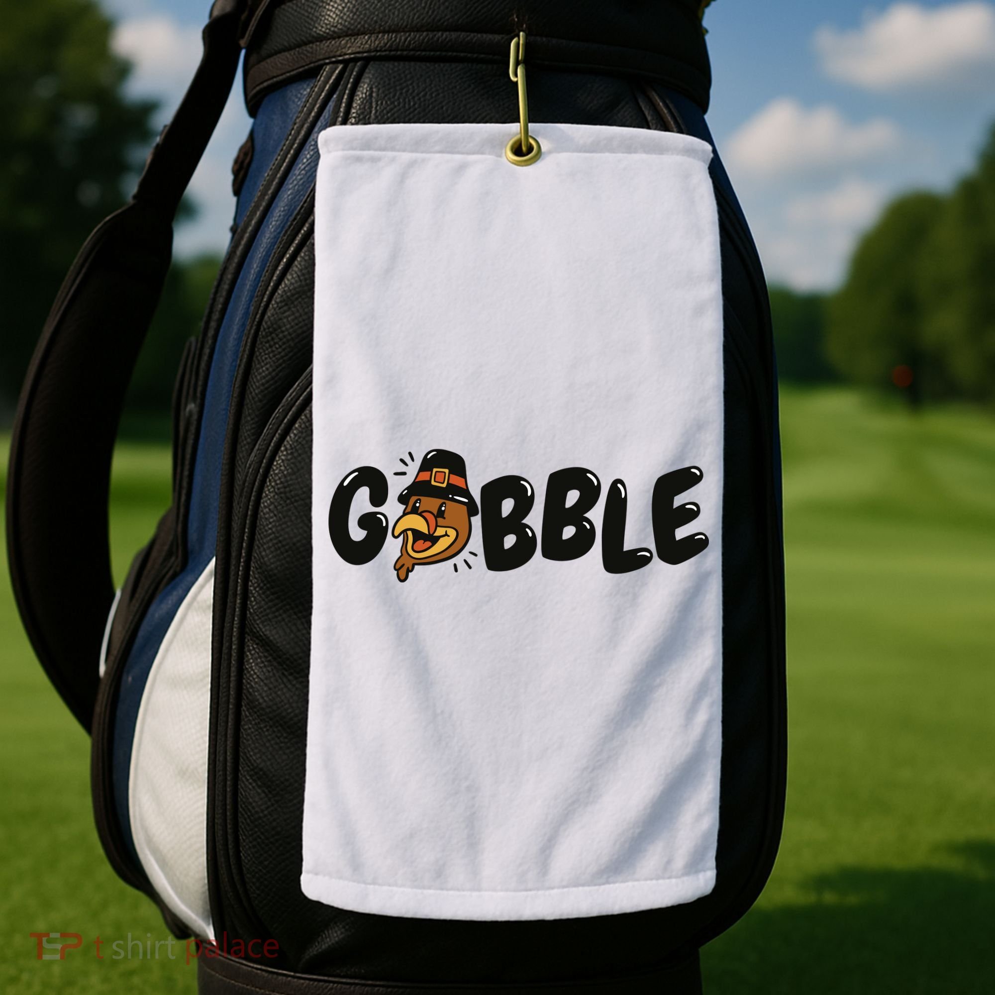 Gobble Turkey Thanksgiving Holiday Cute Golf Towel