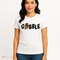 Gobble Turkey Thanksgiving Holiday Cute Women's T-Shirt thumb 4