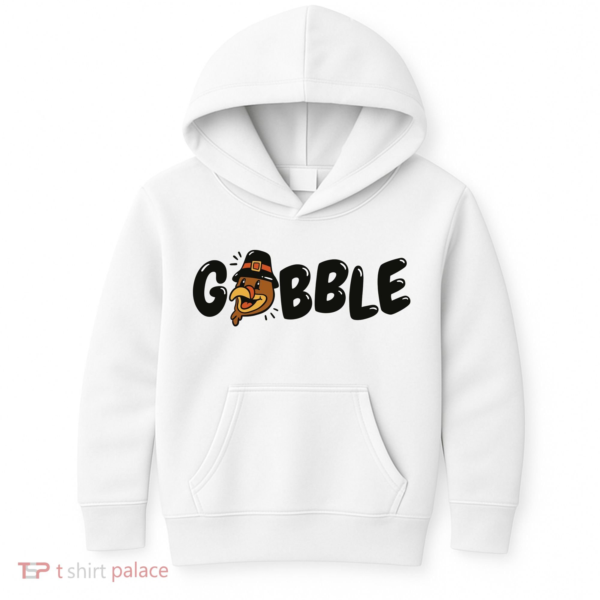 Gobble Turkey Thanksgiving Holiday Cute Kids Hoodie