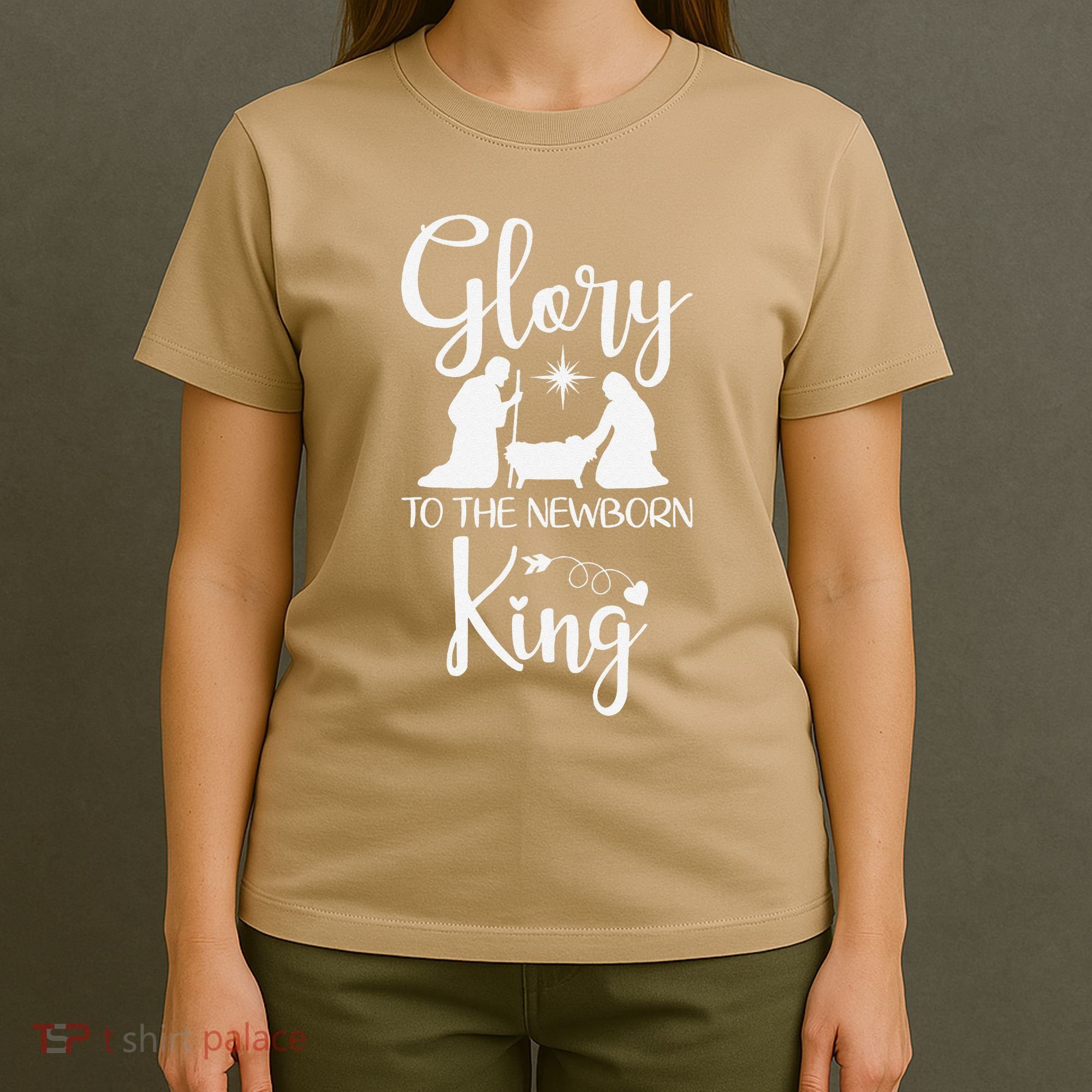 Glory To The Newborn King Birth Of Jesus Christ God Faith T-Shirt