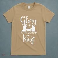 Glory To The Newborn King Birth Of Jesus Christ God Faith T-Shirt thumb 5