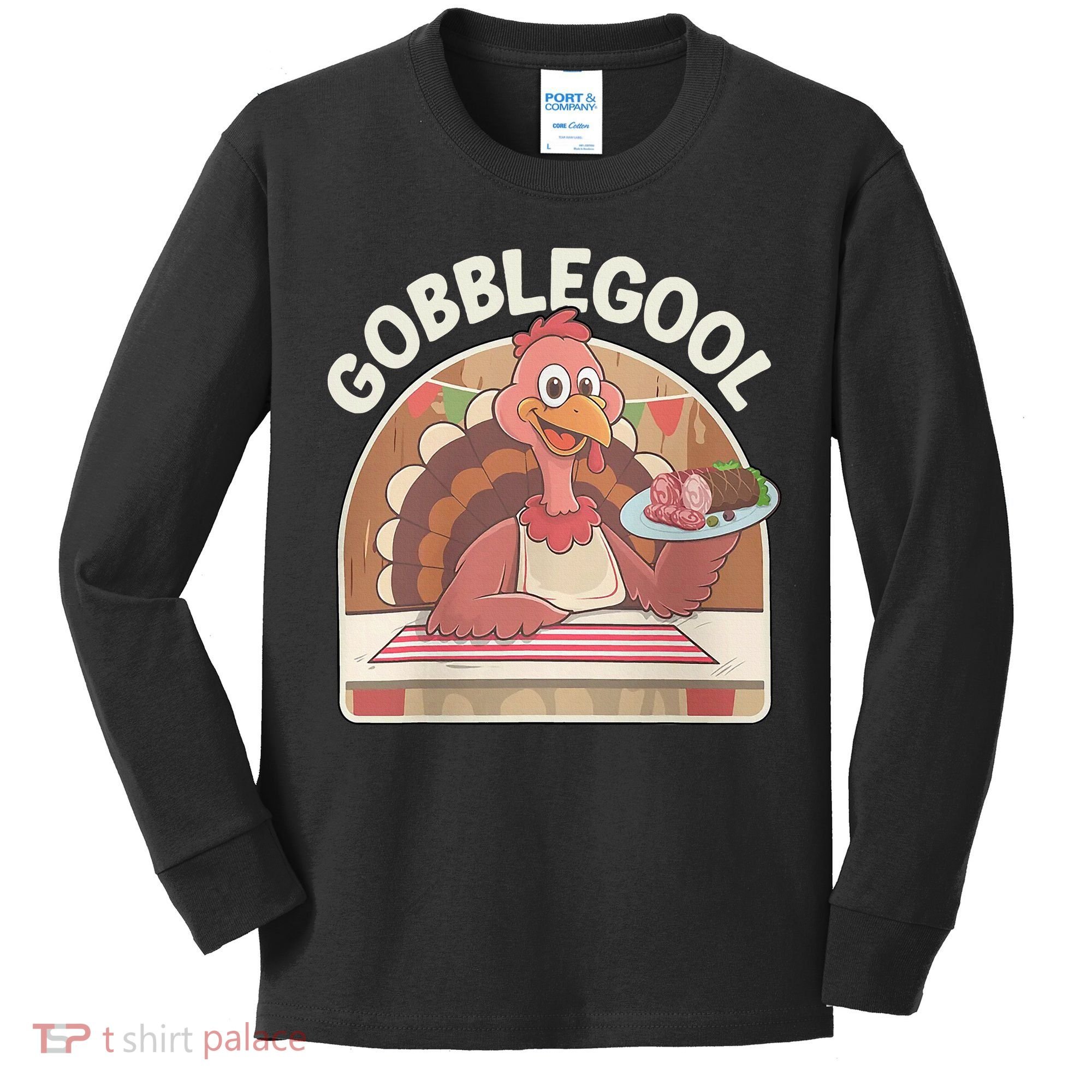 Gobblegool Turkey Thanksgiving Kids Long Sleeve Shirt