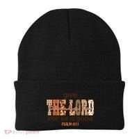 Give Thanks To The Lord Thanksgiving Leopart Vibes Autum Gift Beanie thumb 0