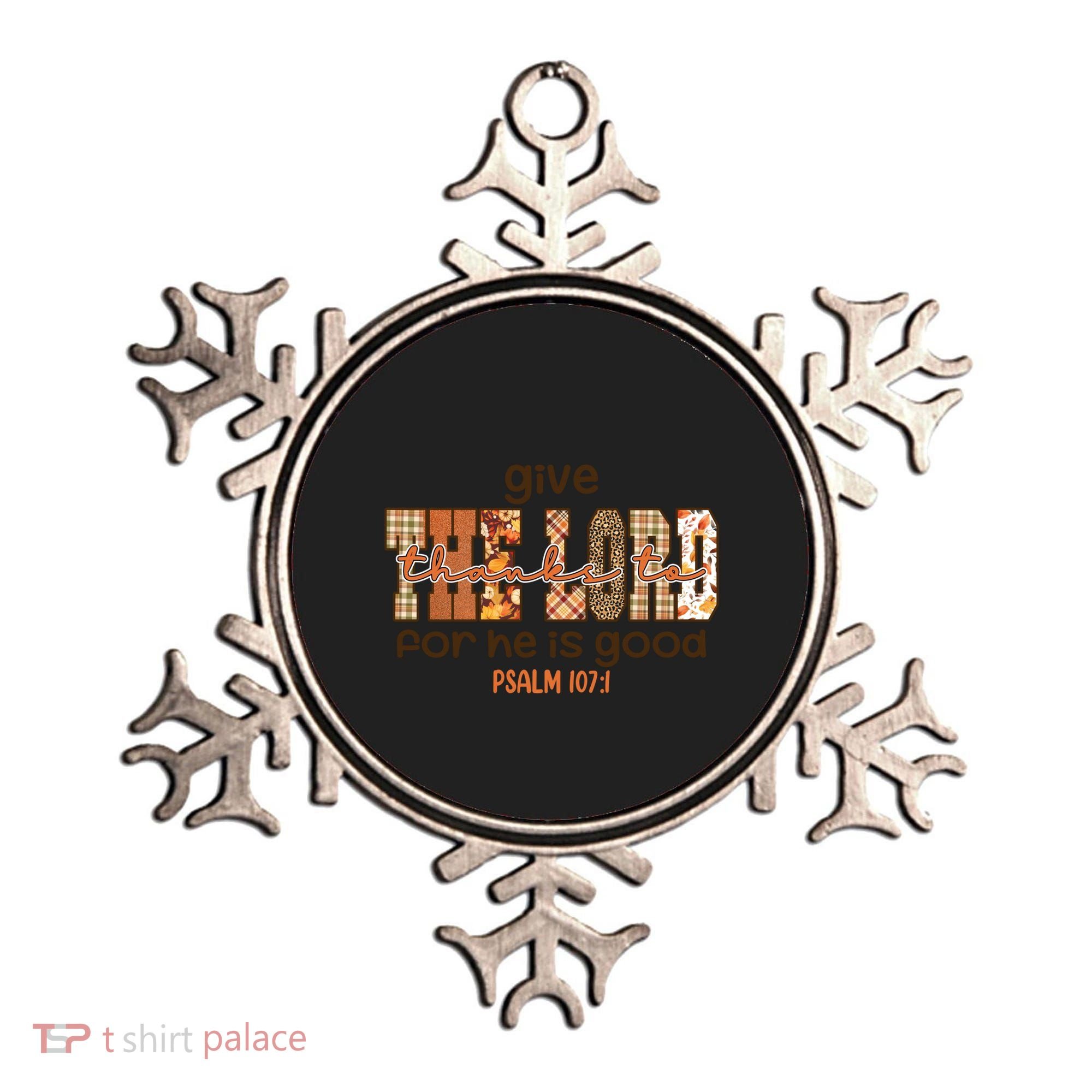 Give Thanks To The Lord Thanksgiving Leopart Vibes Autum Gift Ornament