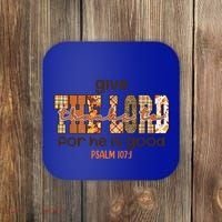 Give Thanks To The Lord Thanksgiving Leopart Vibes Autum Gift Coaster thumb 0