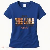 Give Thanks To The Lord Thanksgiving Leopart Vibes Autum Gift Women's T-Shirt thumb 0
