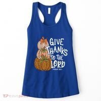 Give Thanks To The Lord Thanksgiving Pumpkin Christian Jesus Funny Gift Women's Tank Top thumb 0