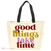 Good Things Take Time Positive Tote Bag thumb 0