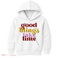 Good Things Take Time Positive Kids Hoodie thumb 0