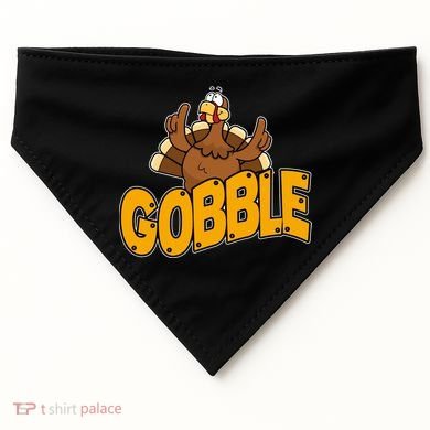 Gobble Turkey Thanksgiving Holiday USA-Made Doggie Bandana