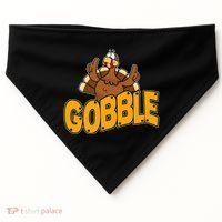 Gobble Turkey Thanksgiving Holiday USA-Made Doggie Bandana thumb 0