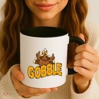 Gobble Turkey Thanksgiving Holiday Coffee Mug thumb 3