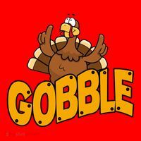 Gobble Turkey Thanksgiving Holiday Santa Hat thumb 1