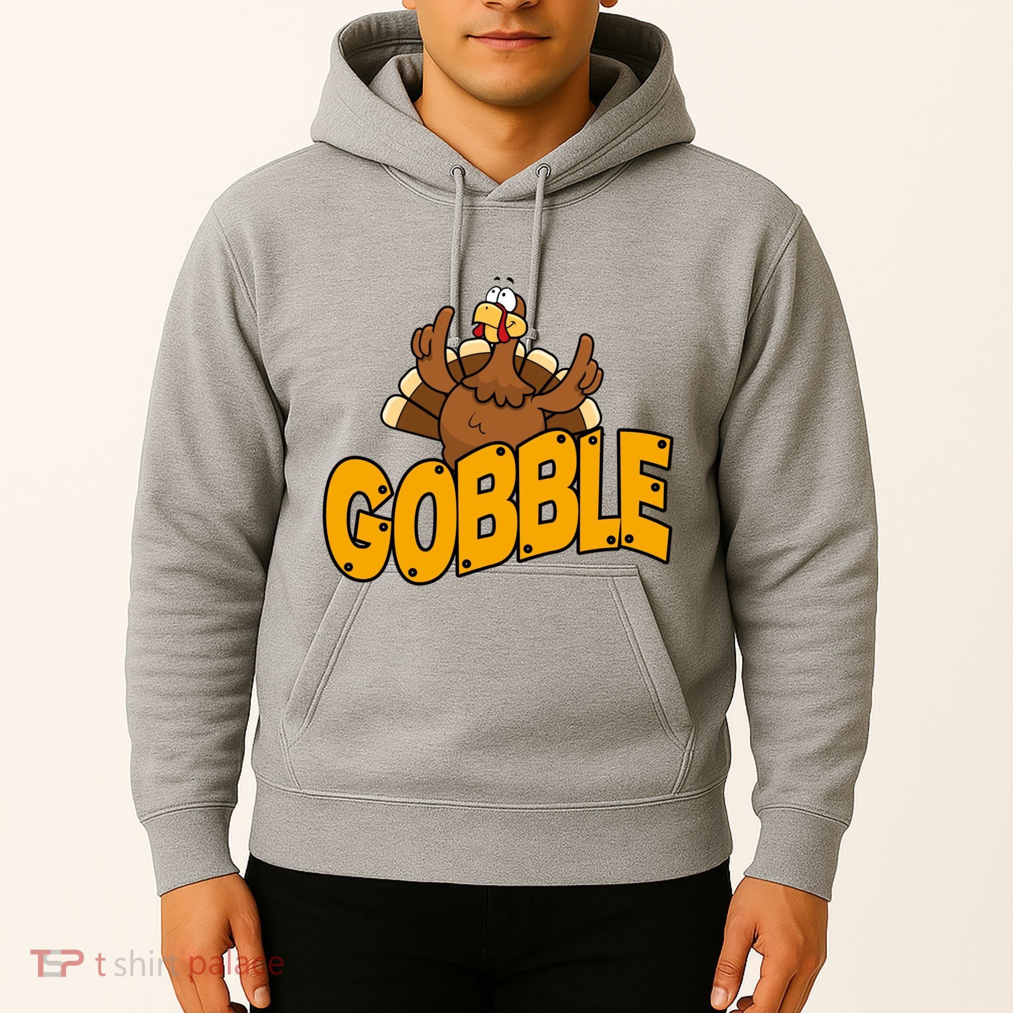 Gobble Turkey Thanksgiving Holiday Hoodie